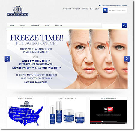 Colorado Web Design Ashley Hunter Skincare